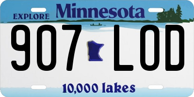 MN license plate 907LOD