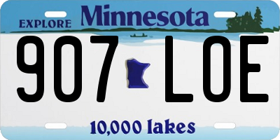 MN license plate 907LOE