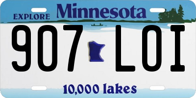 MN license plate 907LOI