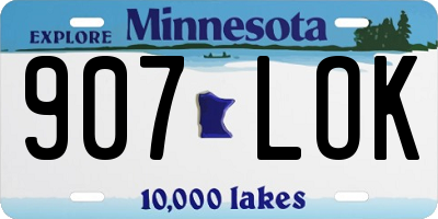MN license plate 907LOK