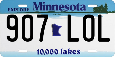 MN license plate 907LOL