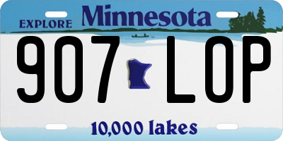 MN license plate 907LOP