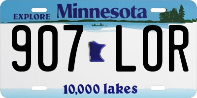 MN license plate 907LOR