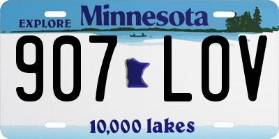 MN license plate 907LOV