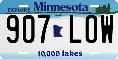 MN license plate 907LOW