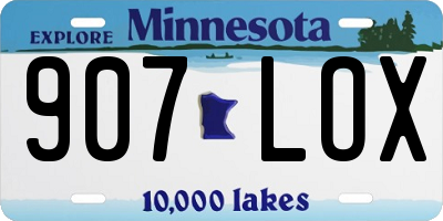MN license plate 907LOX