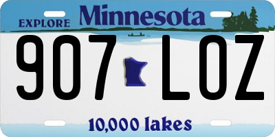 MN license plate 907LOZ