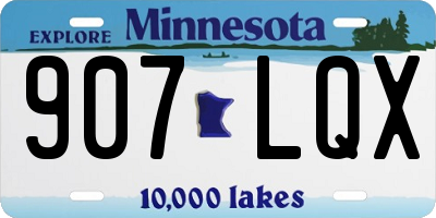 MN license plate 907LQX