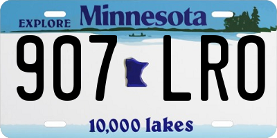 MN license plate 907LRO