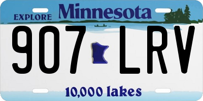 MN license plate 907LRV