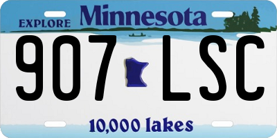 MN license plate 907LSC