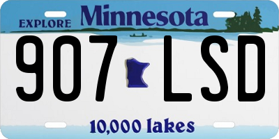 MN license plate 907LSD