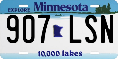 MN license plate 907LSN
