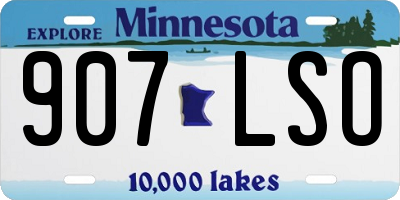 MN license plate 907LSO
