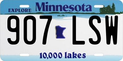 MN license plate 907LSW