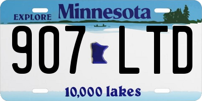 MN license plate 907LTD