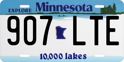 MN license plate 907LTE