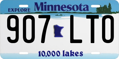 MN license plate 907LTO