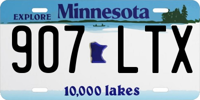 MN license plate 907LTX