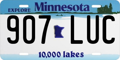 MN license plate 907LUC