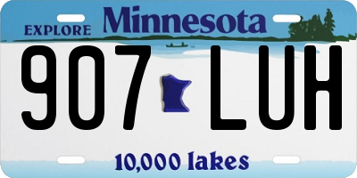 MN license plate 907LUH