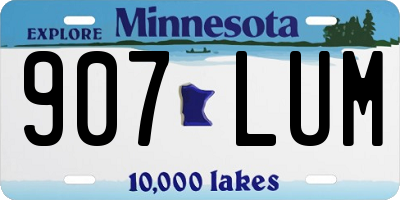 MN license plate 907LUM