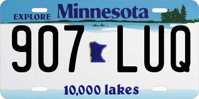 MN license plate 907LUQ