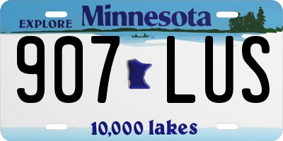 MN license plate 907LUS