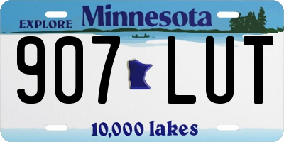 MN license plate 907LUT
