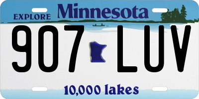 MN license plate 907LUV