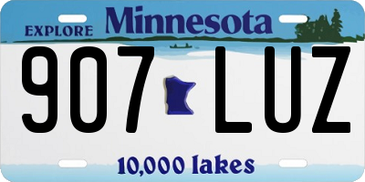 MN license plate 907LUZ