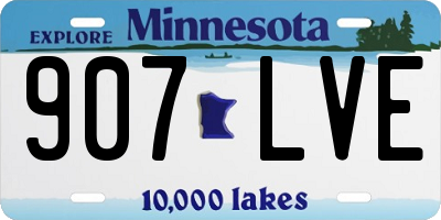 MN license plate 907LVE