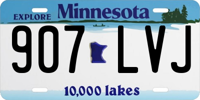 MN license plate 907LVJ
