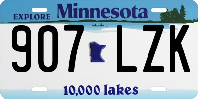 MN license plate 907LZK