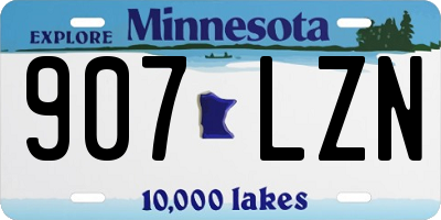MN license plate 907LZN