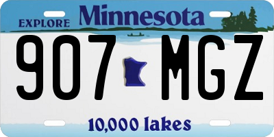 MN license plate 907MGZ