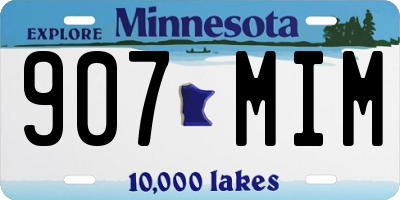 MN license plate 907MIM