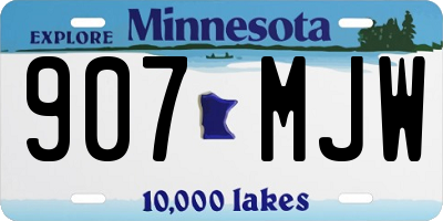 MN license plate 907MJW