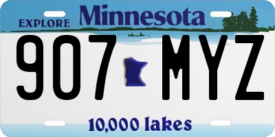 MN license plate 907MYZ