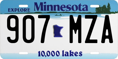 MN license plate 907MZA