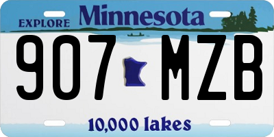 MN license plate 907MZB
