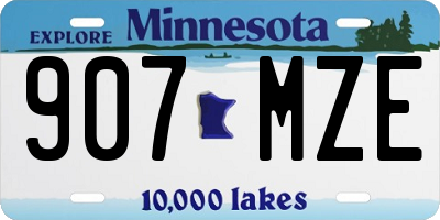 MN license plate 907MZE