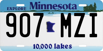 MN license plate 907MZI
