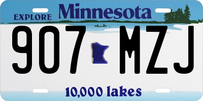 MN license plate 907MZJ