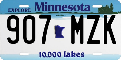 MN license plate 907MZK