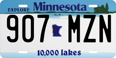 MN license plate 907MZN