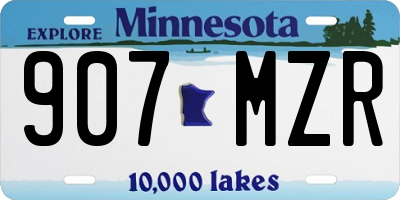 MN license plate 907MZR