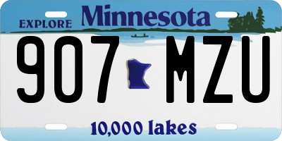MN license plate 907MZU