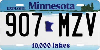 MN license plate 907MZV