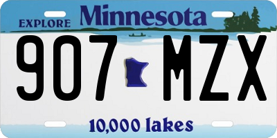 MN license plate 907MZX